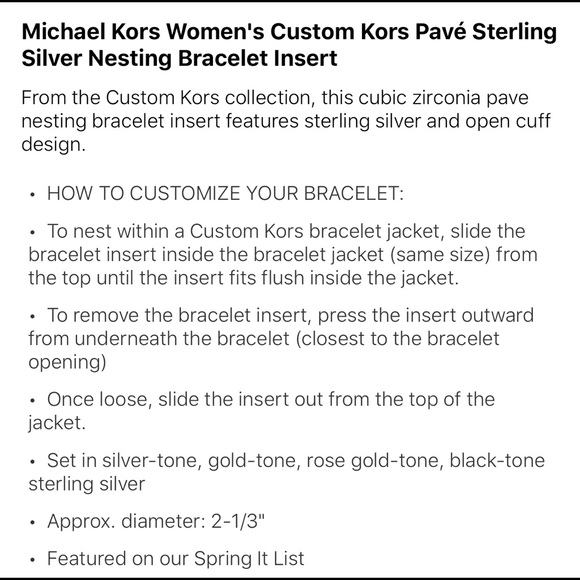 MK sterling silver cristal cuff B. - Picture 3 of 3